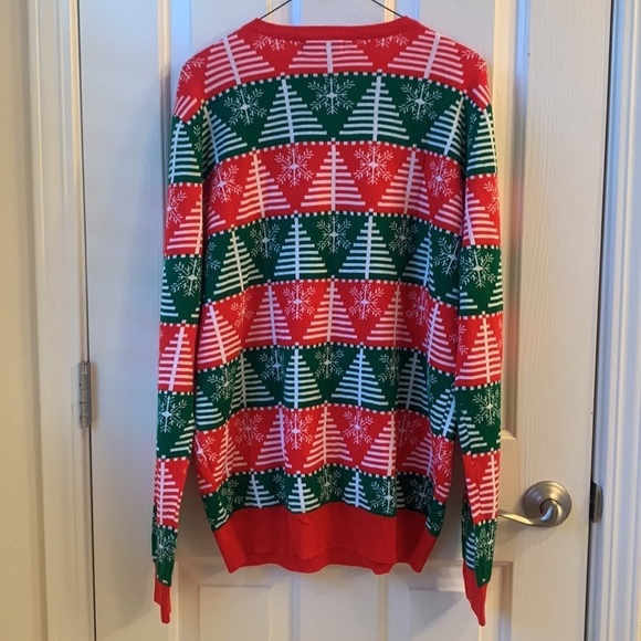 Raisevern Men/Women Christmas Sweater Pullover Snowflake Tree Large - Picture 5 of 5